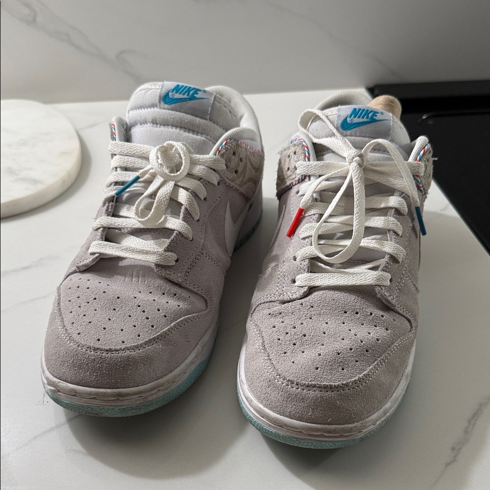 Nike Suede Sneakers with Blue Highlights